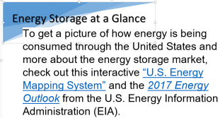 Energy storage at a glance